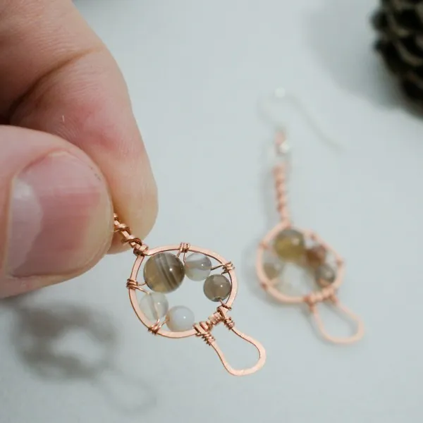 Magic Mushroom - Copper Earrings, Nub