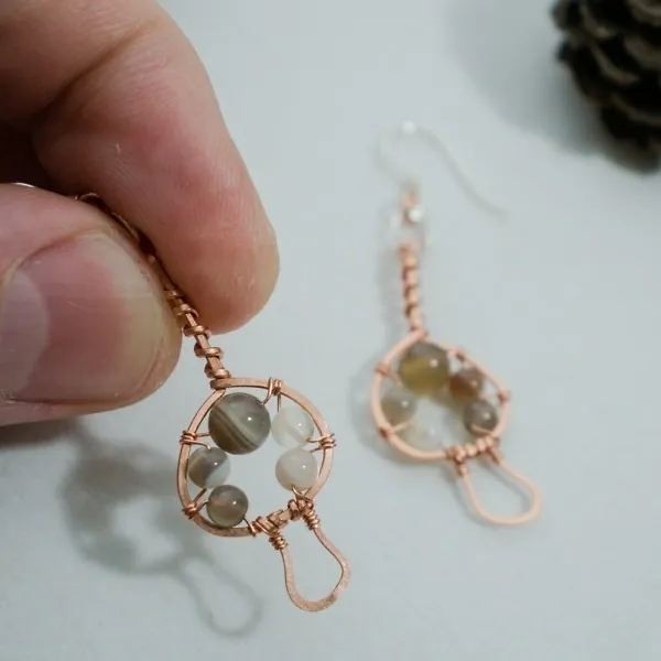 Magic Mushroom - Copper Earrings, Nub