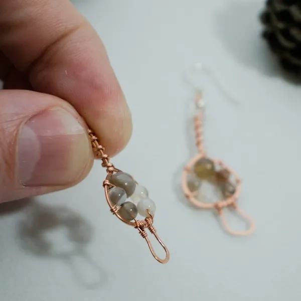 Magic Mushroom - Copper Earrings, Nub