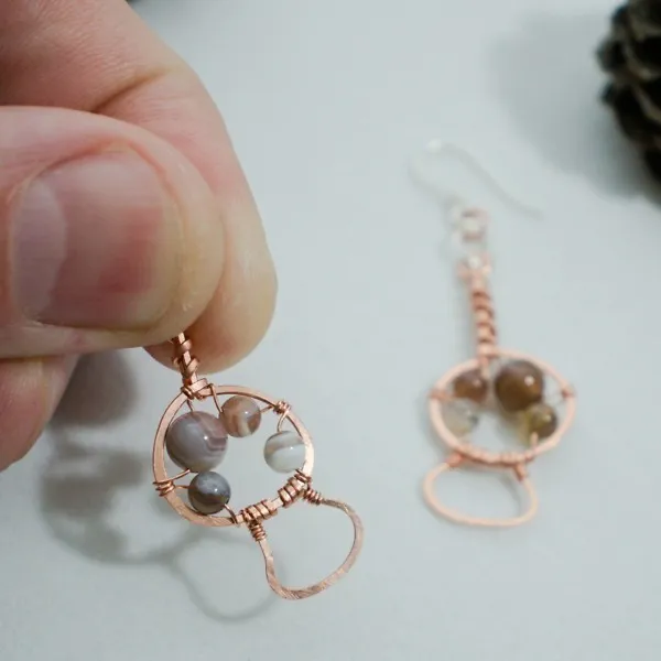 Magic Mushroom - Copper Earrings, Squishy