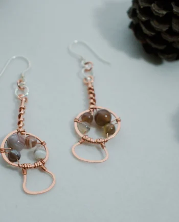 Magic Mushroom - Copper Earrings, Squishy