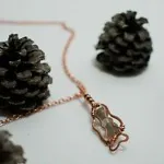 Morel Mushroom - Copper Pendant with Labradorite