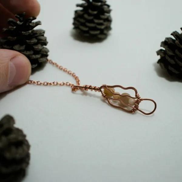 Morel Mushroom - Copper Pendant