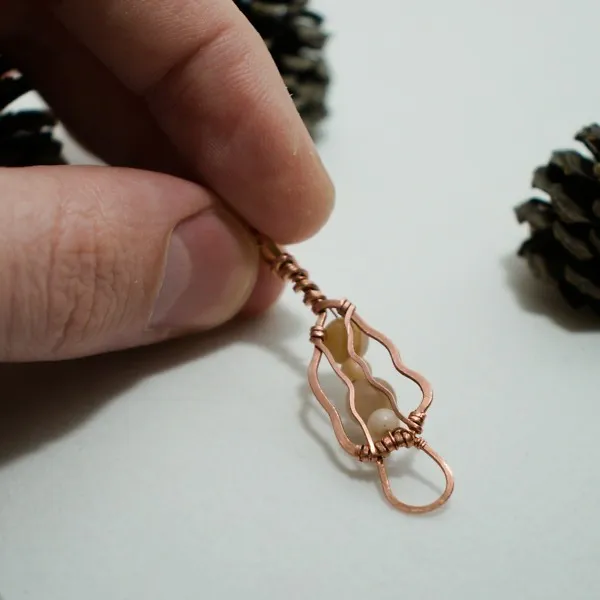 Morel Mushroom - Copper Pendant