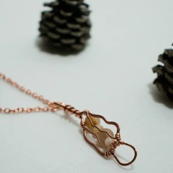 Morel Mushroom - Copper Pendant