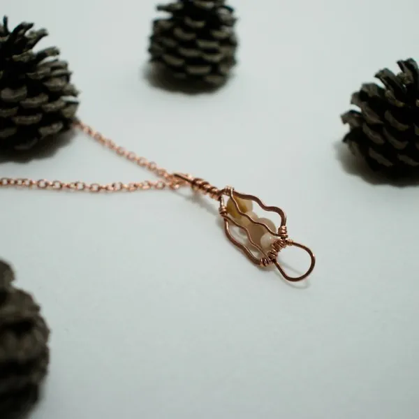 Morel Mushroom - Copper Pendant