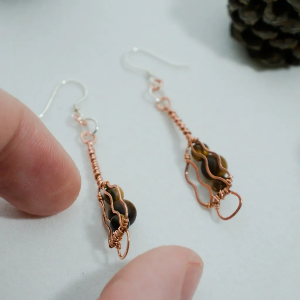 Morel Mushroom - Copper Earrings