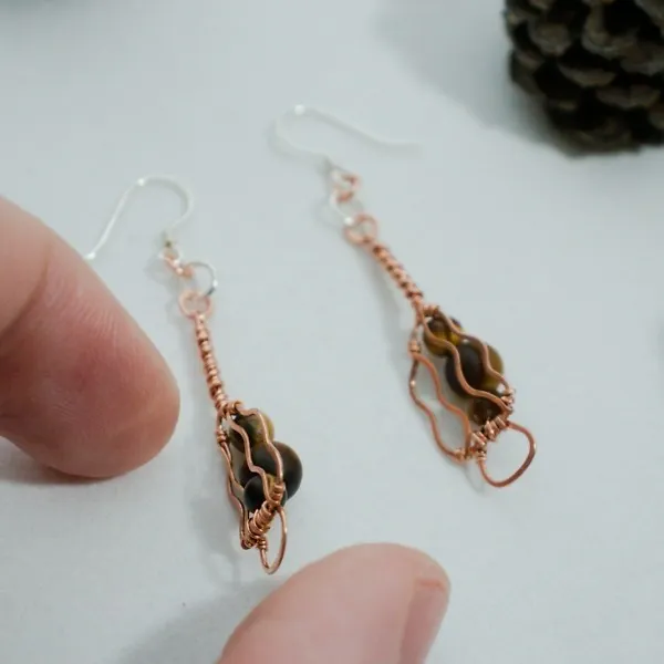 Morel Mushroom - Copper Earrings