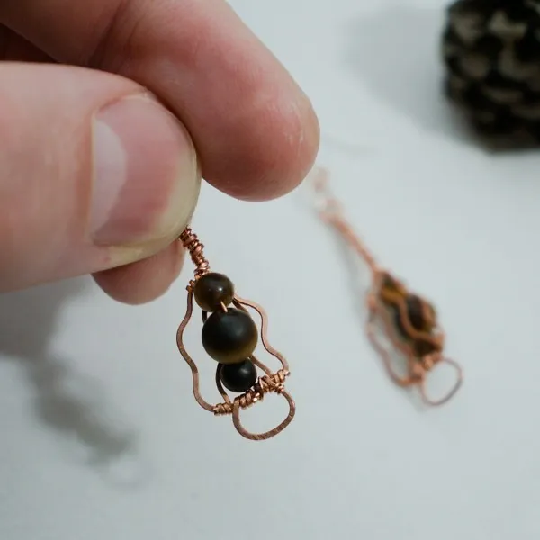 Morel Mushroom - Copper Earrings