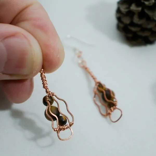 Morel Mushroom - Copper Earrings