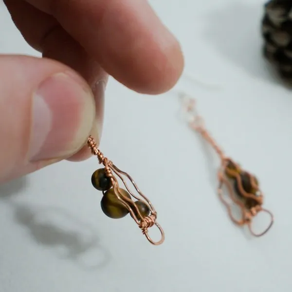 Morel Mushroom - Copper Earrings