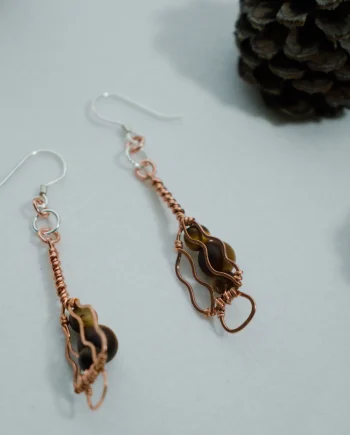 Morel Mushroom - Copper Earrings