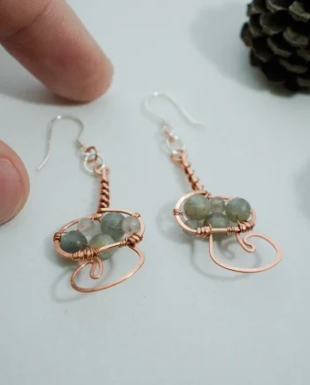 Oyster Mushroom - Copper Earrings, Swoop