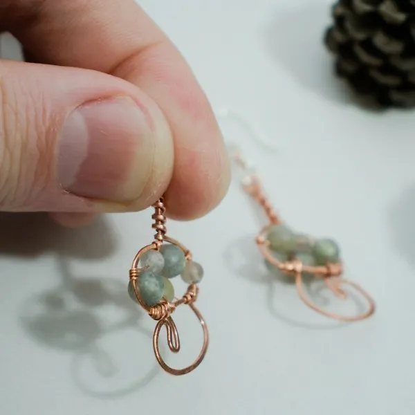 Oyster Mushroom - Copper Earrings, Swoop