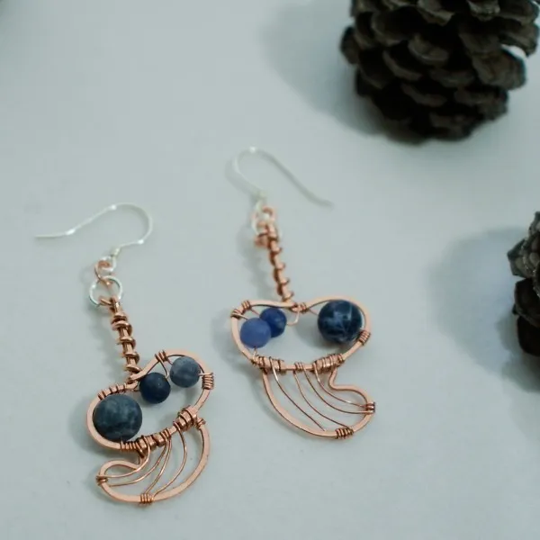 Oyster Mushroom - Copper Earrings, Stout