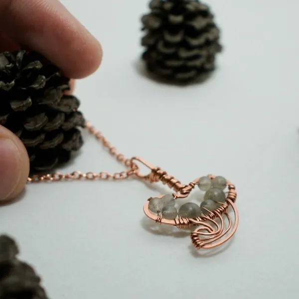 Oyster Mushroom - Copper Pendant, Swoop