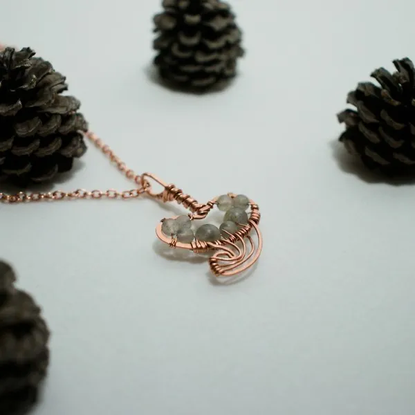 Oyster Mushroom - Copper Pendant, Swoop