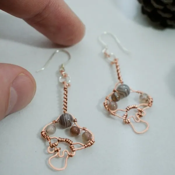 Shaggy Parasol Mushroom - Copper Earrings