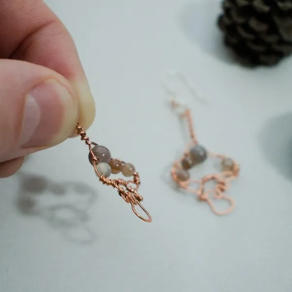 Shaggy Parasol Mushroom - Copper Earrings