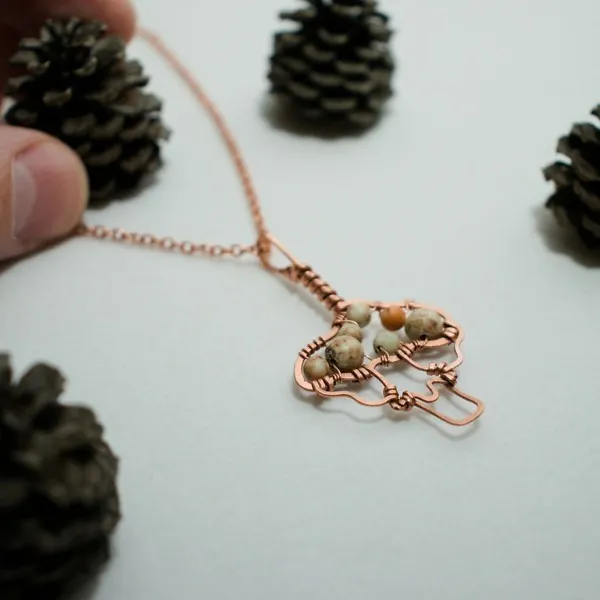 Shaggy Parasol Mushroom - Copper Pendant