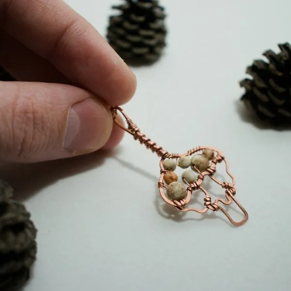 Shaggy Parasol Mushroom - Copper Pendant