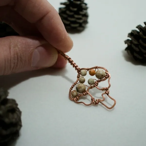 Shaggy Parasol Mushroom - Copper Pendant