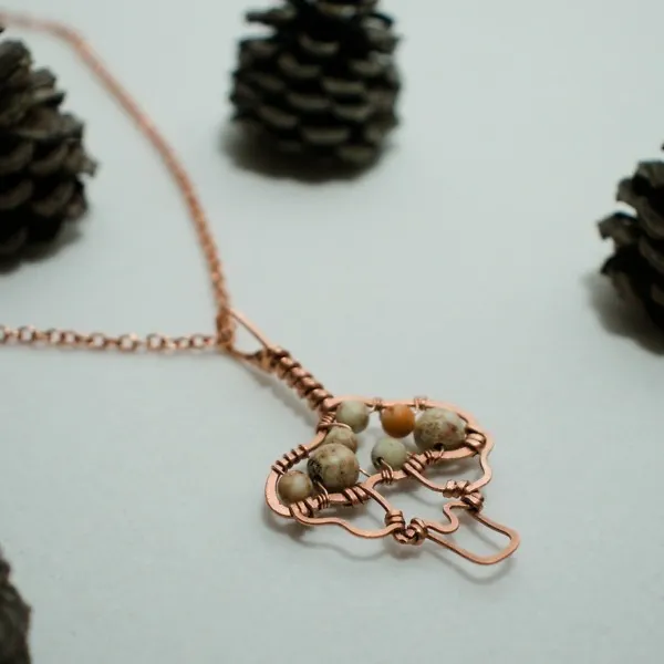 Shaggy Parasol Mushroom - Copper Pendant