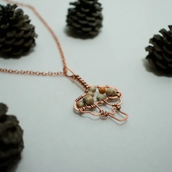 Shaggy Parasol Mushroom - Copper Pendant