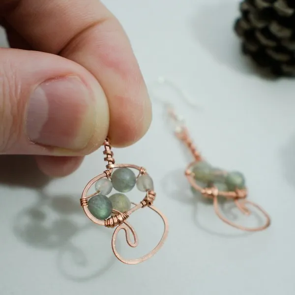 Oyster Mushroom - Copper Earrings, Swoop