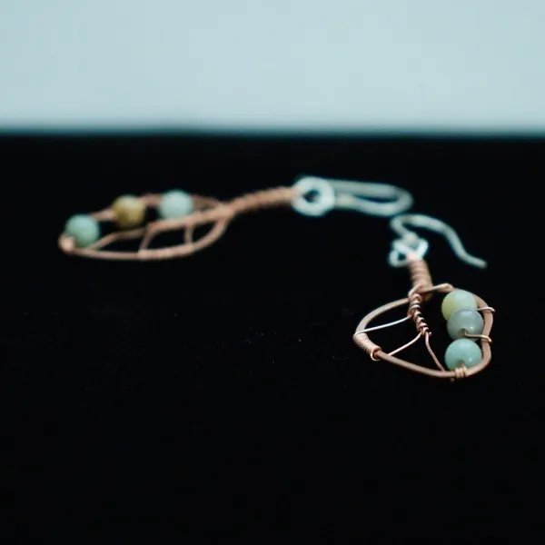 Eucalyptus Leaf Copper Earrings