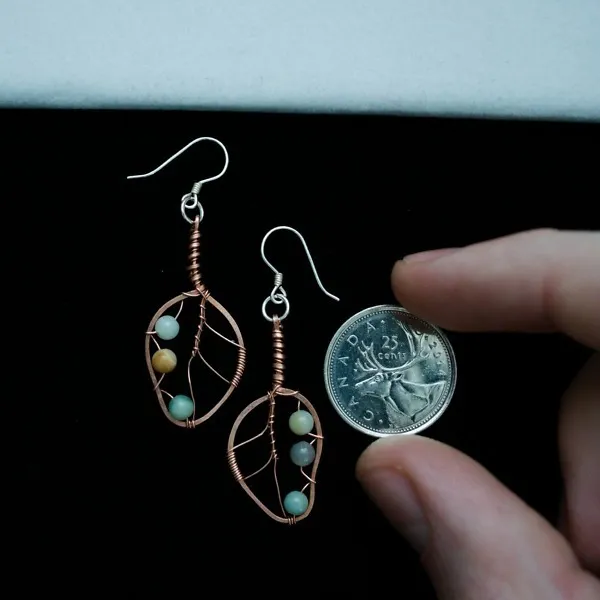 Eucalyptus Leaf Copper Earrings