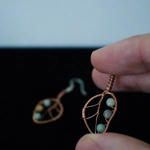 Eucalyptus Leaf Copper Earrings