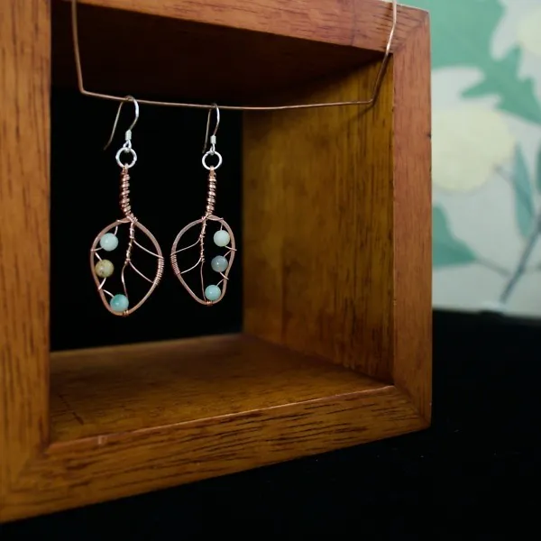 Eucalyptus Leaf Copper Earrings