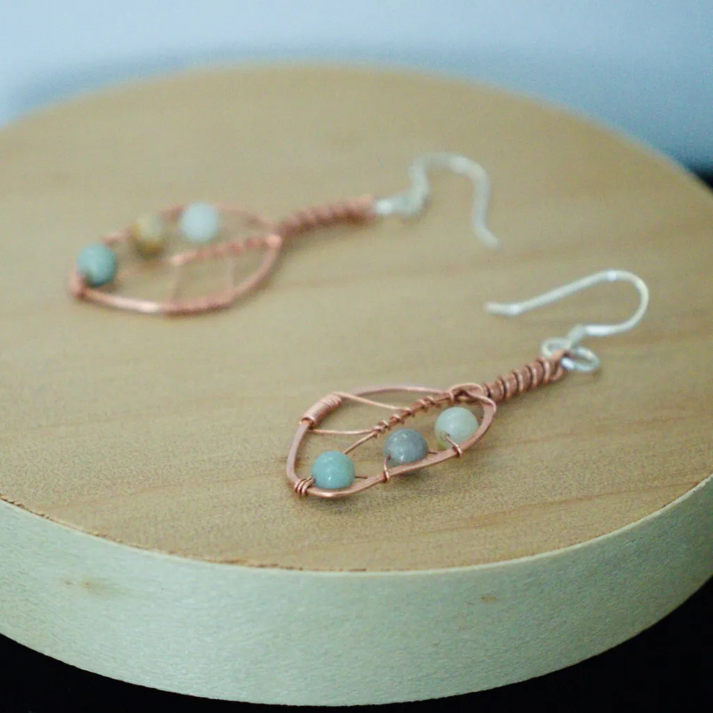 Eucalyptus Leaf Copper Earrings
