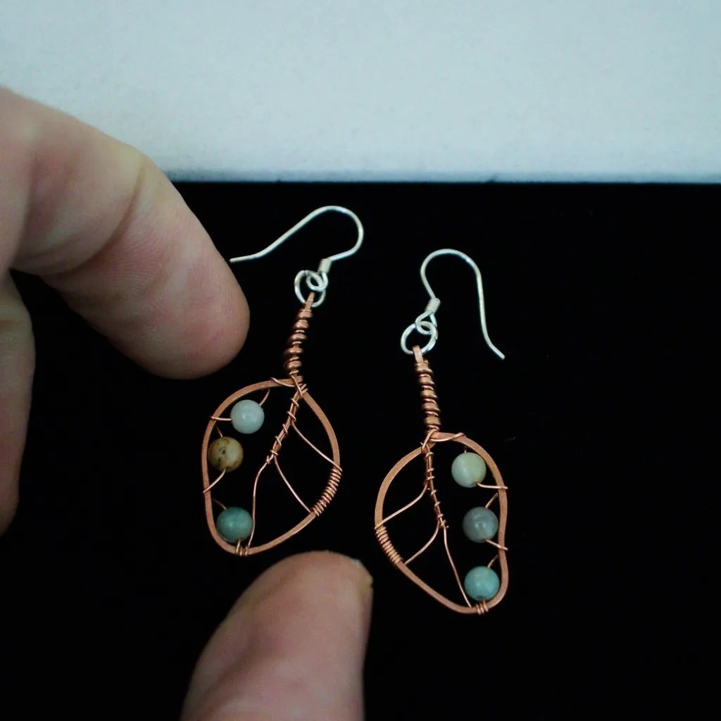 Eucalyptus Leaf Copper Earrings