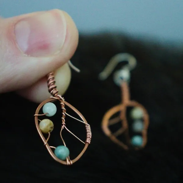 Eucalyptus Leaf Copper Earrings