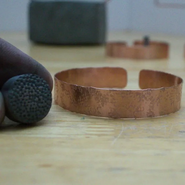 Speckled Sand - Textured Copper Bracelets