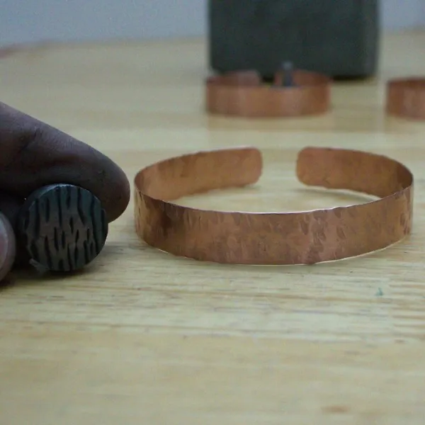 Trail Tracks - Textured Copper Bracelets