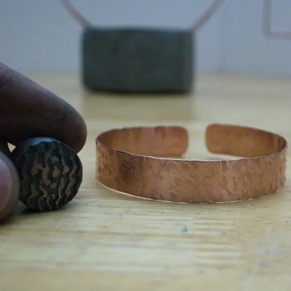 Mottled Marsh - Textured Copper Bracelets