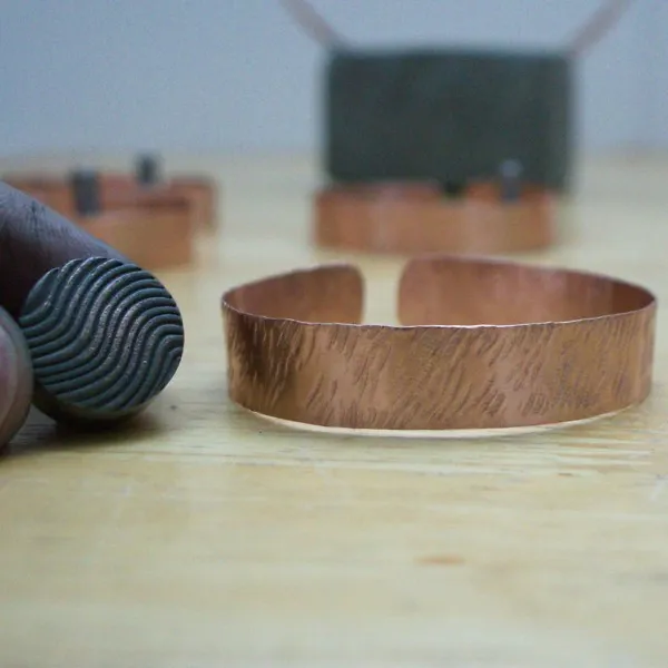 Grassy Plains - Textured Copper Bracelets