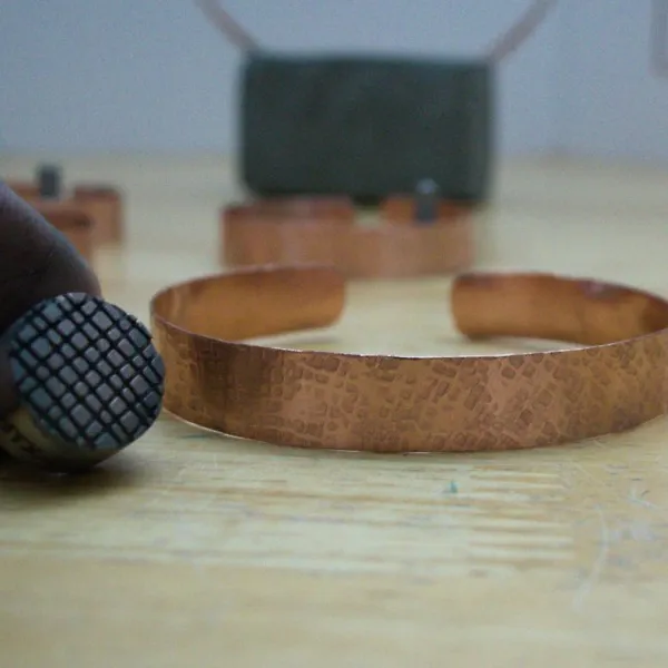 Modern Matrix - Textured Copper Bracelets