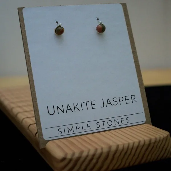 Simple Unakite Jasper Earrings