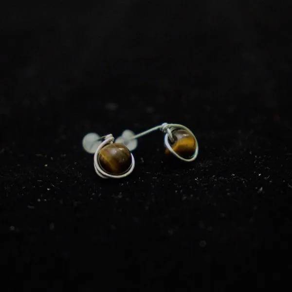 Simple Tiger Eye Earrings