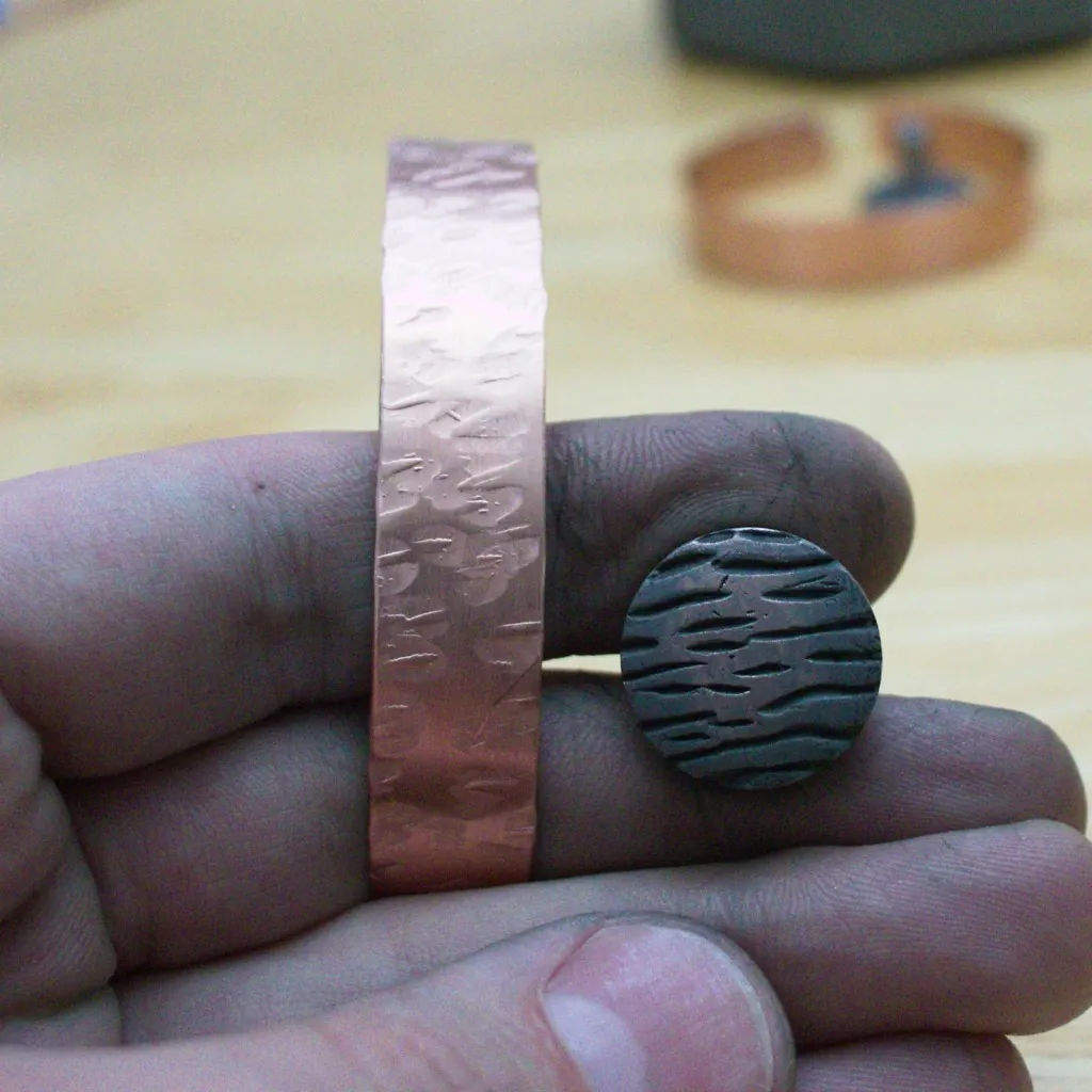 Trail Tracks - Textured Copper Bracelets