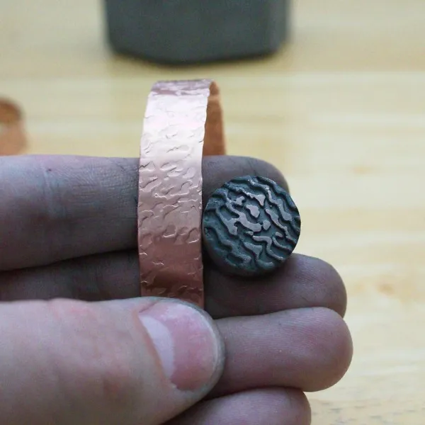 Mottled Marsh - Textured Copper Bracelets